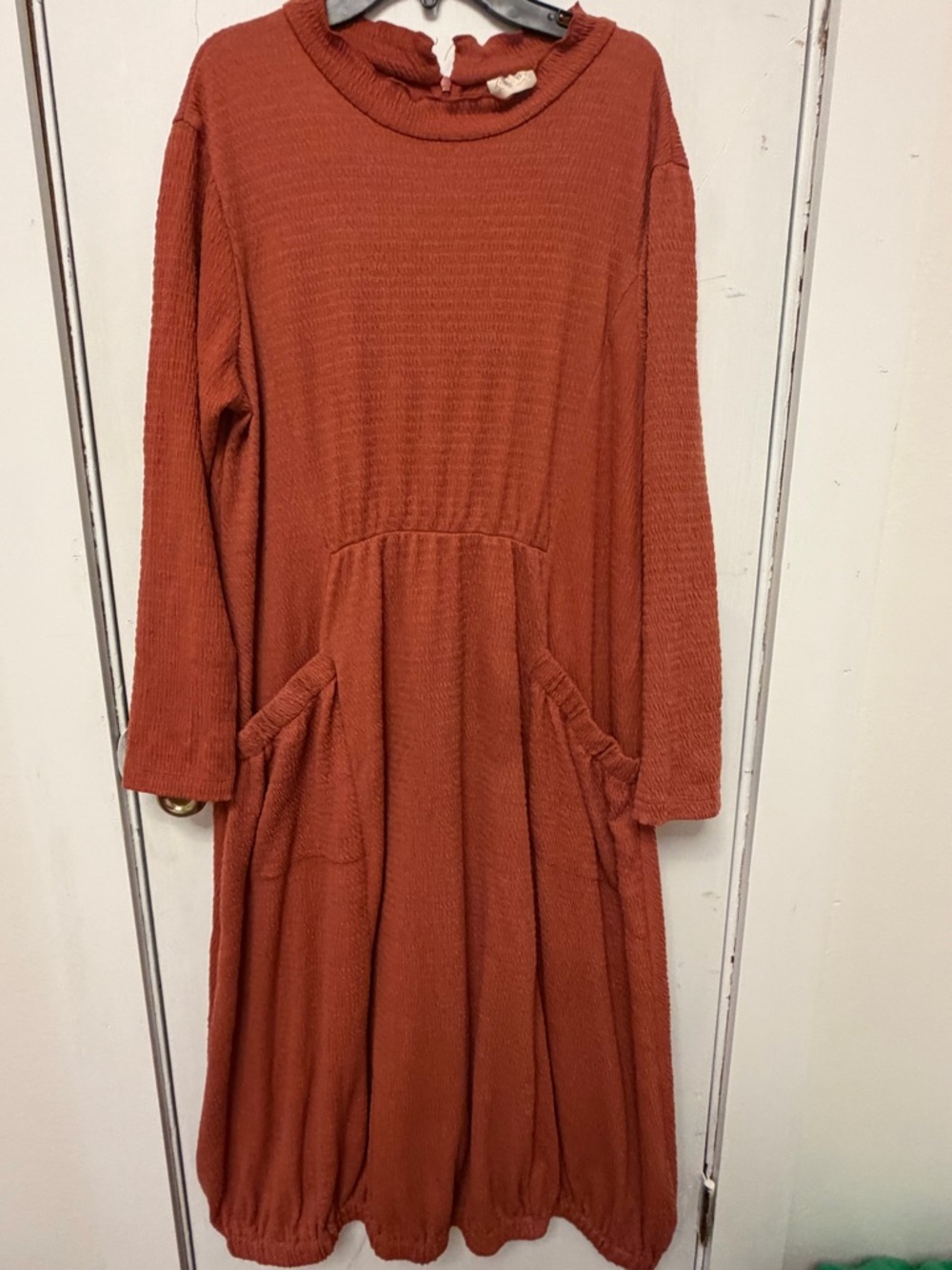 Zadie b’s Cozy Long Sleeve coral Pocket Dress